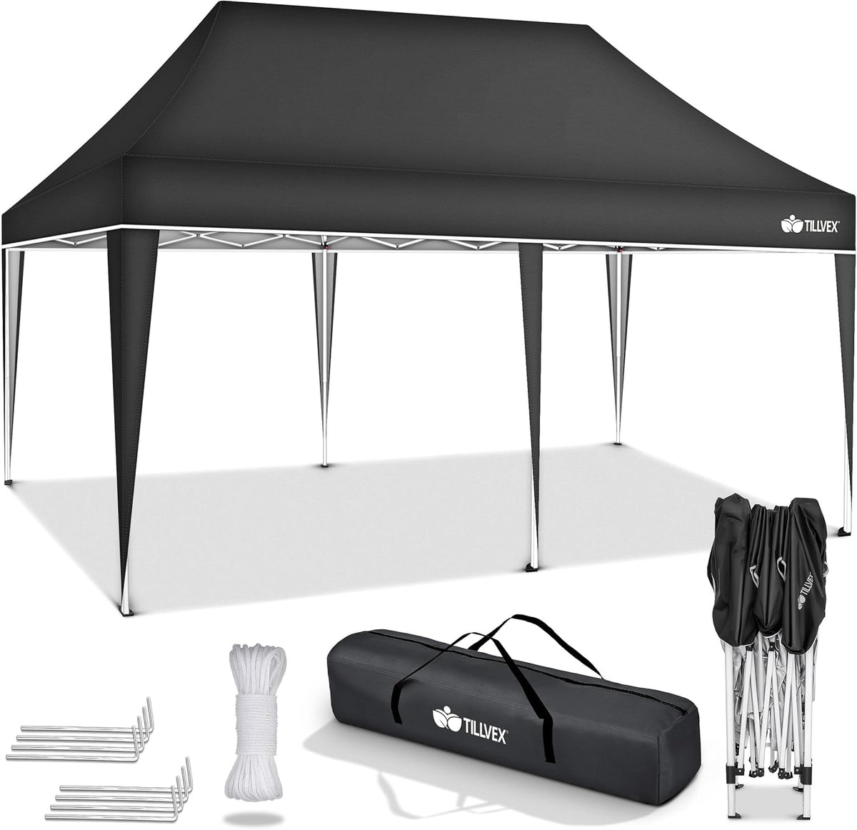 Tillvex® Partytent - 3x6m - Paviljoen - Easy Up - Antraciet