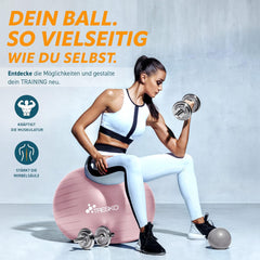 Tresko Fitness bal - Yoga bal - Pilates bal - 65cm - Roze