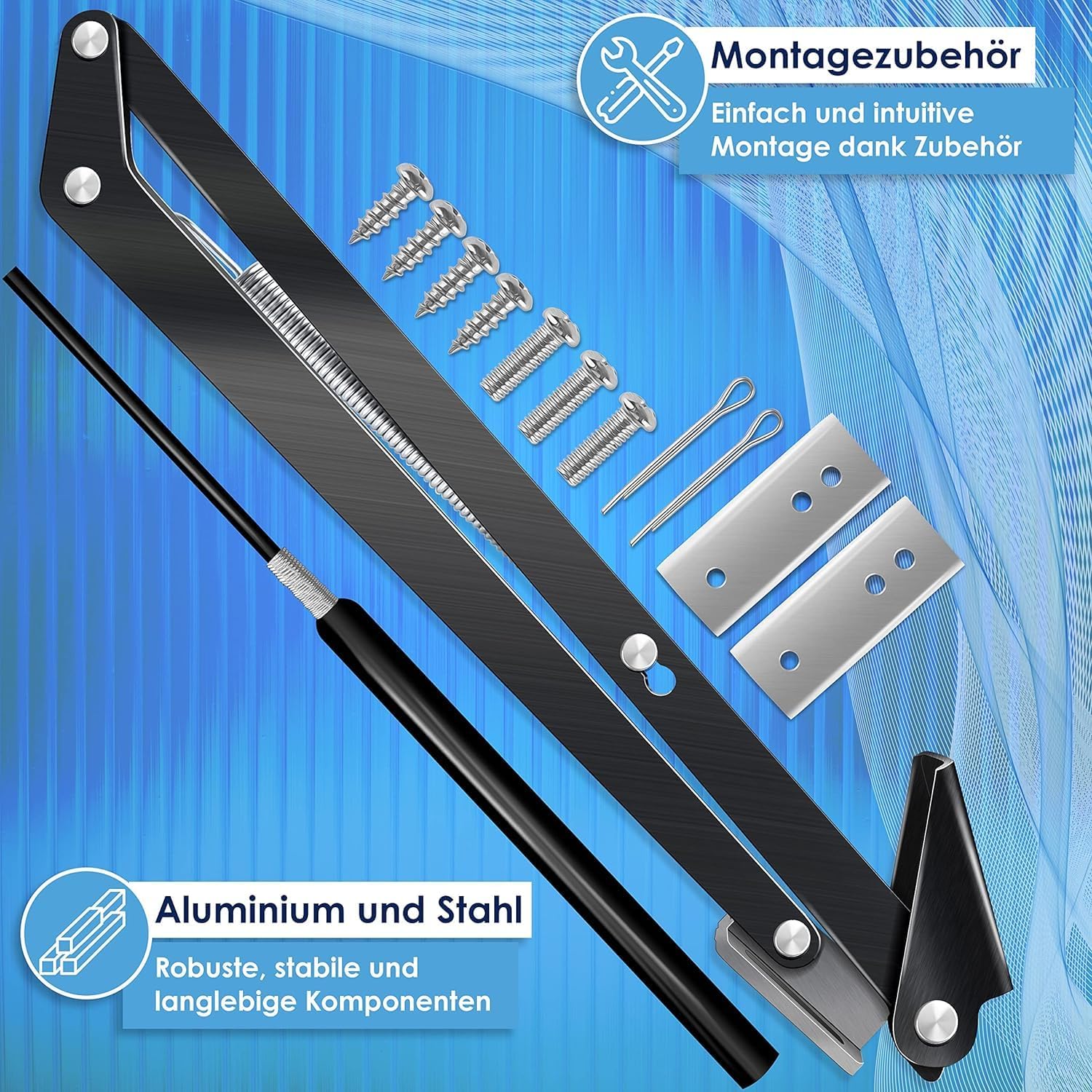 KESSER® Automatische raamopener voor broeikassen - 45 cm - Zwart