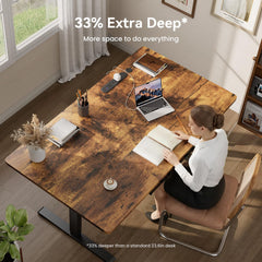 Zit sta bureau - Elektrisch - Verstelbaar - 160x80 cm - Bruin - HLDIRECT