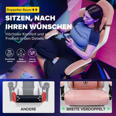 Ergonomische Bureaustoel -  Office Chair - Gamestoel - Volwassenen - Roze - GTPLAYER - LR002