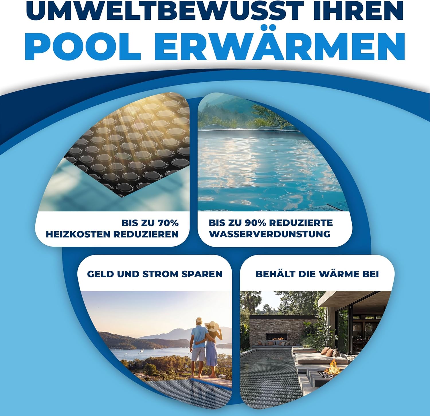 KESSER® Zwembad zonnezeil - Afdekzeil - 600x400cm - Zwart