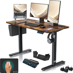 KESSER® In hoogte verstelbaar bureau, elektrisch, 160 cm x 70 cm, ergonomisch sta-zit-bureau, 3-functie-geheugenbesturing, incl. 360° wielen en USB-oplaadpoort, computertafel voor thuiskantoor