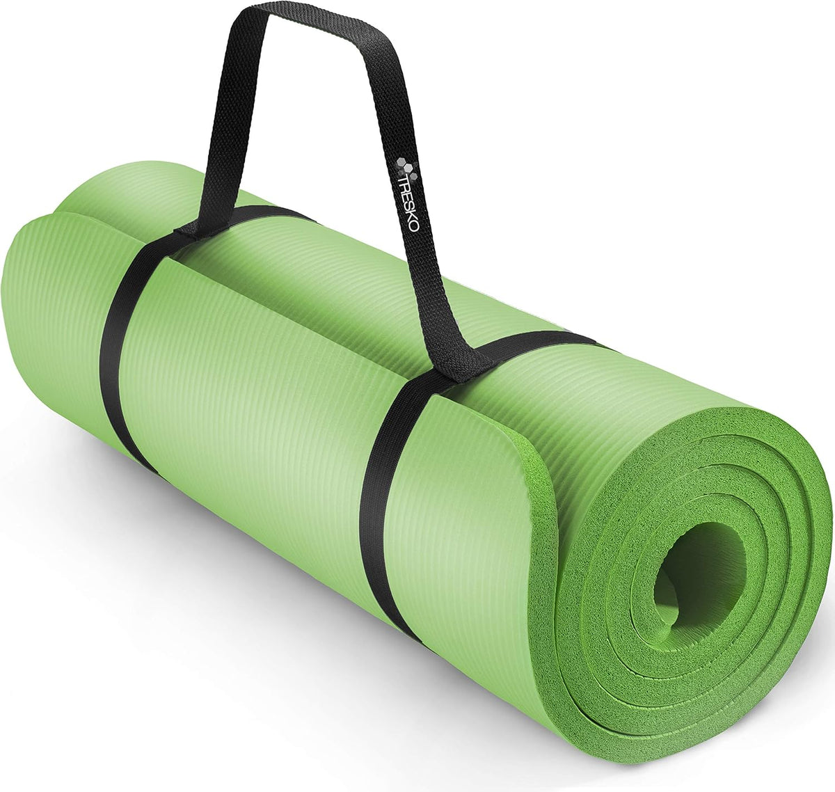 Yogamat - Fitness mat - Sportmat - Yoga mat extra dik - Lichtgroen - TRESKO