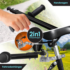 KESSER® Fietsaanhanger - Transportaanhanger - Max. 60kg - Oranje