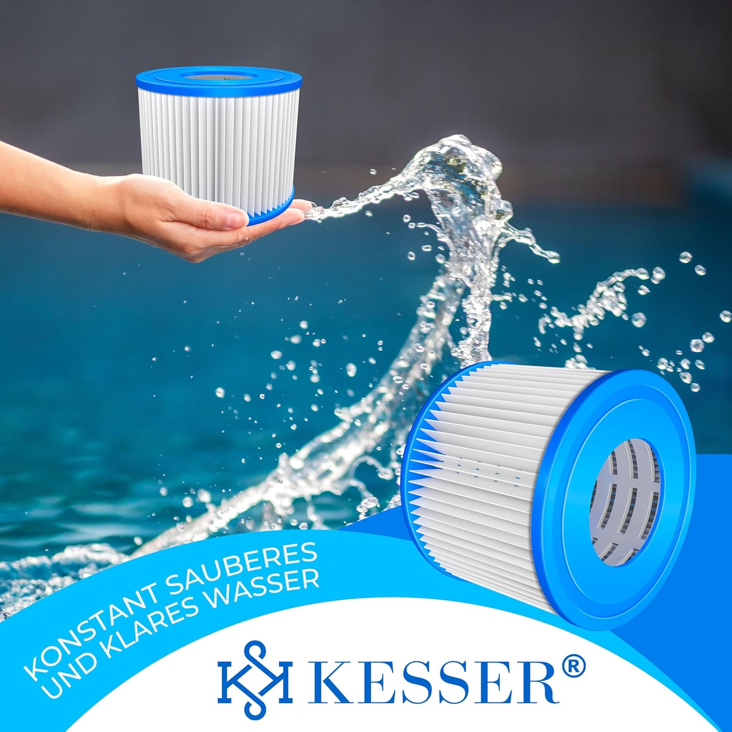 KESSER® Filter voor Whirlpool 7 x filterpatronen, vervanging SPA-filter, maat VI-cartridges, waterfilter, zwembadfilter, compatibel met Lay-z-Spa Intex vervangt de originele cartridge