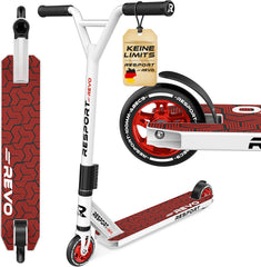Stuntstep - Voor kinderen en volwassenen - Vouwbaar - Wit/Rood - RE:SPORT