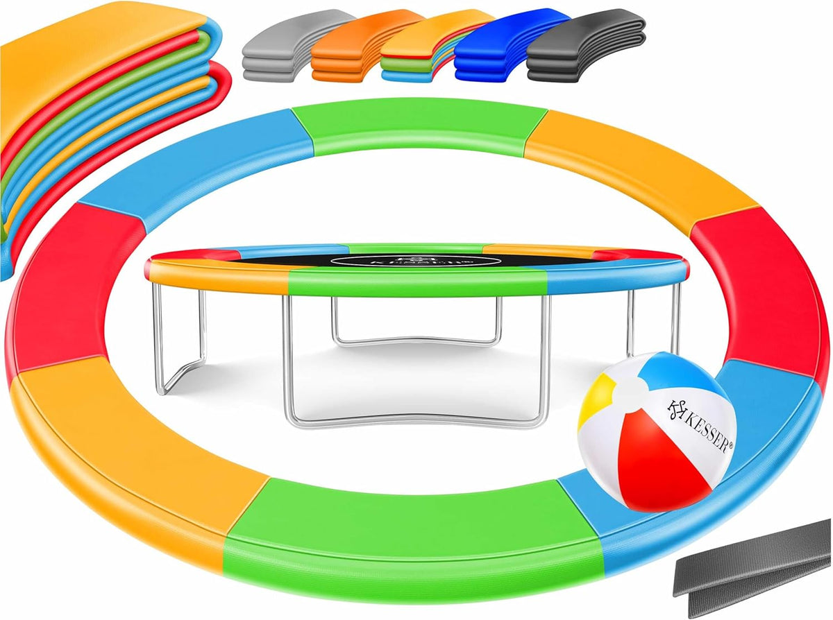 KESSER® - Trampoline-randafdekking Ø366, 30 cm breed, 100% UV-bestendig, scheurbestendig, veerafdekking incl. beachball