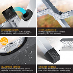 Veldbed - 1 Persoons - Kampeerbed - Stretcher - Grijs - Kesser®