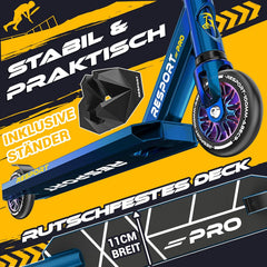 Stuntstep - Voor kinderen en volwassenen - Vouwbaar - Blauw - RE:SPORT