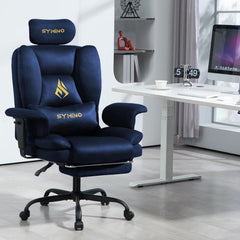 Ergonomische Bureaustoel -  Office Chair - Gamestoel - Volwassenen - Donkerblauw - SYMINO