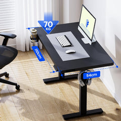 Zit sta bureau - Elektrisch - Verstelbaar - 110x54 cm - Zwart - QE1B - FLEXISPOT