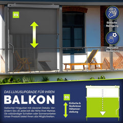 Tillvex® Klemluifel - Balkonluifel - Zonwering - 160x250cm - Antraciet