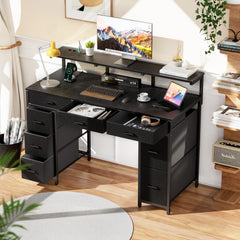 Bureau - Computertafel - Computerbureau - 120x50 cm - Zwart - HLDIRECT