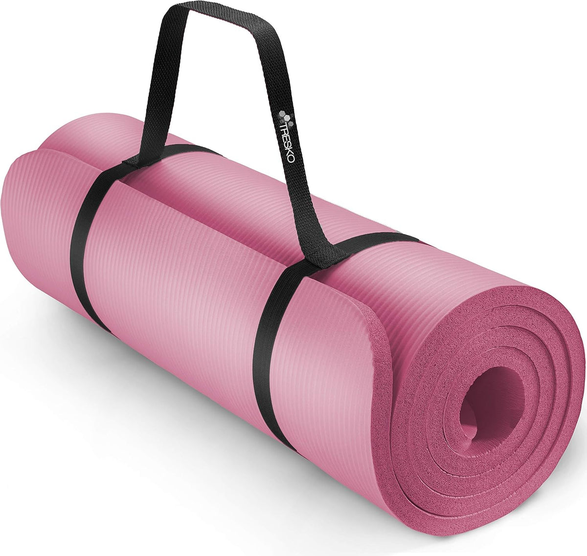Yogamat - Fitness mat - Sportmat - Yoga mat extra dik - Roze - TRESKO