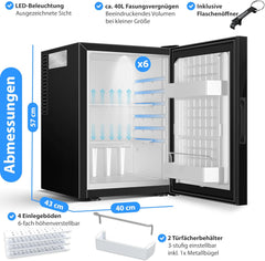 KESSER® Koelkast Tafelmodel - 40L - Mini Koelkast - Zwart