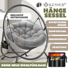 KESSER® Hangstoel - Schommelstoel - Tot 150kg - Grijs