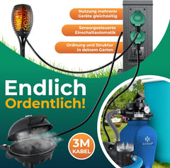 KESSER® Tuincontactdoos - 4 stopcontacten - IP44 - Antraciet