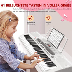 Keyboard - Digitale piano - Piano - 61 toetsen - Wit