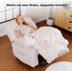 FLEXISPOT Knuffeldeken, dikke bankdeken, bankdeken, 150 x 150 cm, XL, wollige woondeken, witte deken, gezellige sprei voor bed