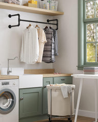 SONGMICS Kledingrek voor aan de muur, set van 2, 110 x 30 x 29,5 cm, tot 60 kg belastbaar