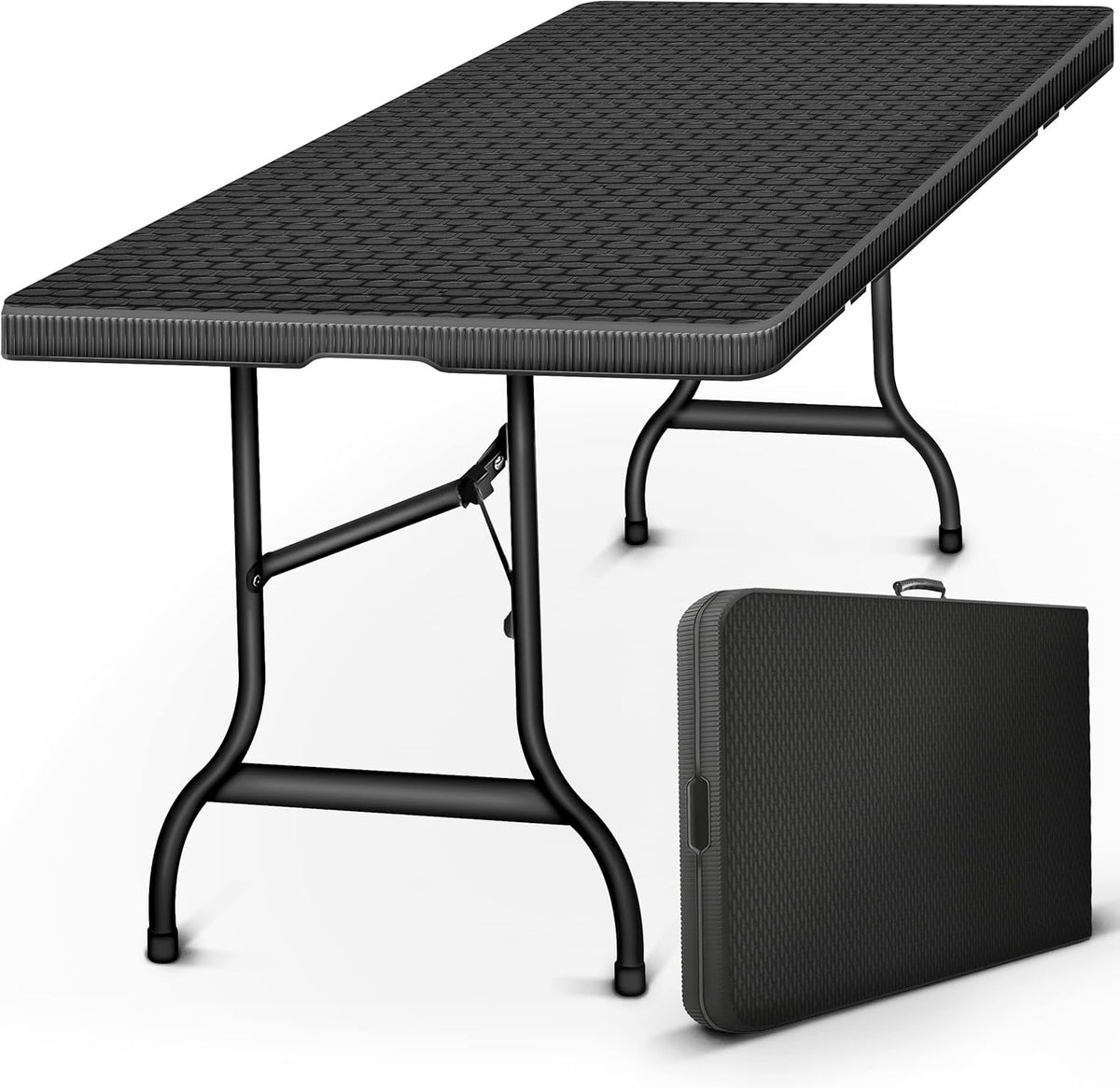 Tillvex® Inklapbare Tafel - Campingtafel - Klaptafel - 180x75cm - Zwart