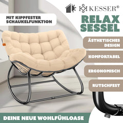 KESSER® Ergonomische schommelstoel - Relaxstoel - Antislip - Beige