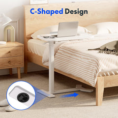 FLEXISPOT Bijzettafel H5 - flexibele laptoptafel en bedtafel met kantelbaar tafelblad, in hoogte verstelbaar en mobiel, ideaal voor bank, bed en leesuren (wit)