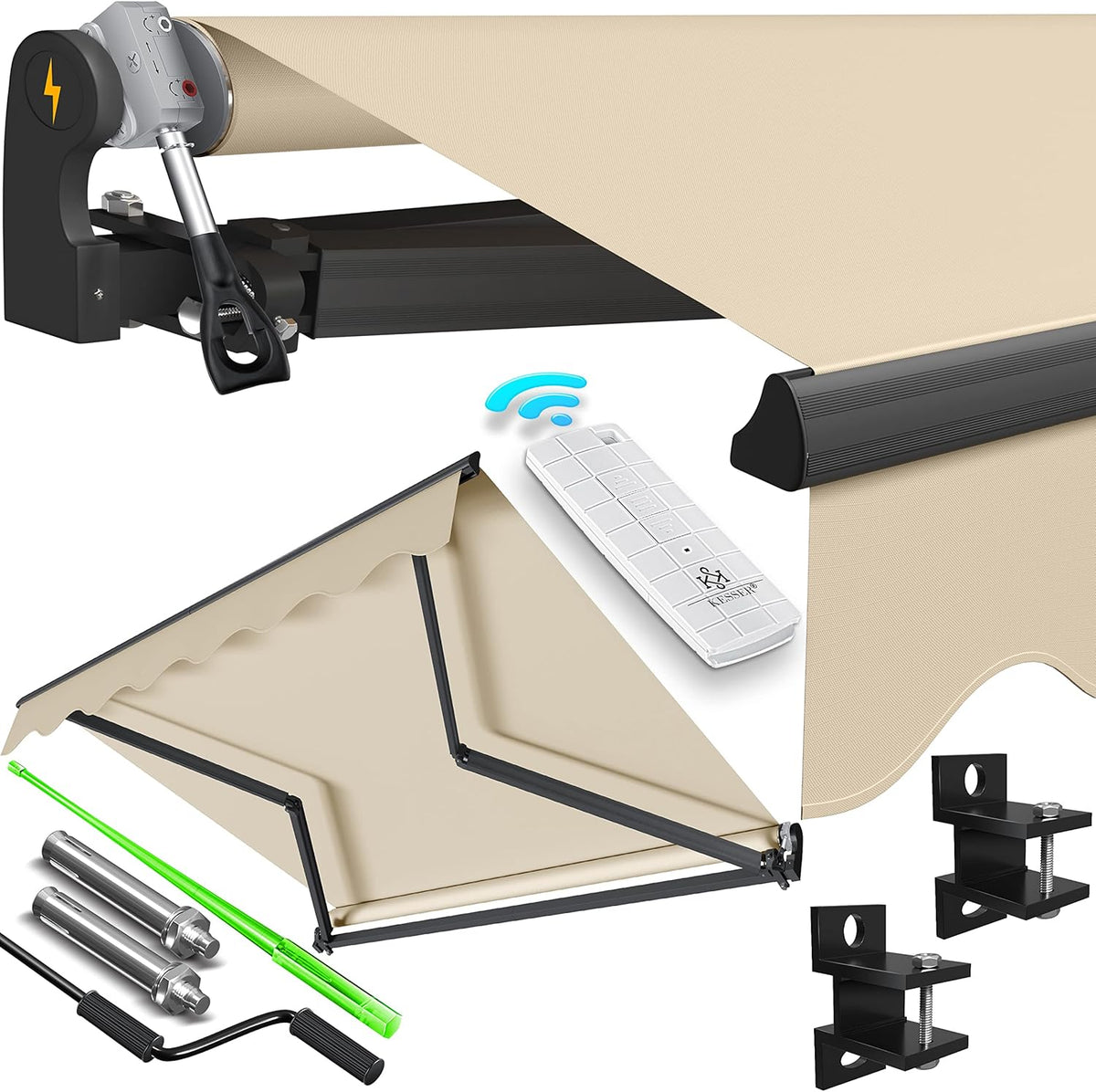 Elektrische Luifel - Zonnescherm - 250x200cm - Beige - KESSER®