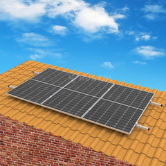 NuaSol Fotovoltaïsche montageset voor baksteendak, bevestiging zonnepaneelhouder met dakhaak, zonnepaneelhouder met eindklem en middenklem, 35 mm