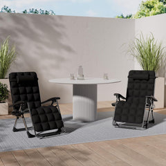 Tuinstoel - Ligstoel - Verstelbaar - Opvouwbaar - Zwart - KESSER®