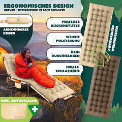 KESSER® Campingbed - Ligbed - Inklapbaar - 190x68x30cm - Beige