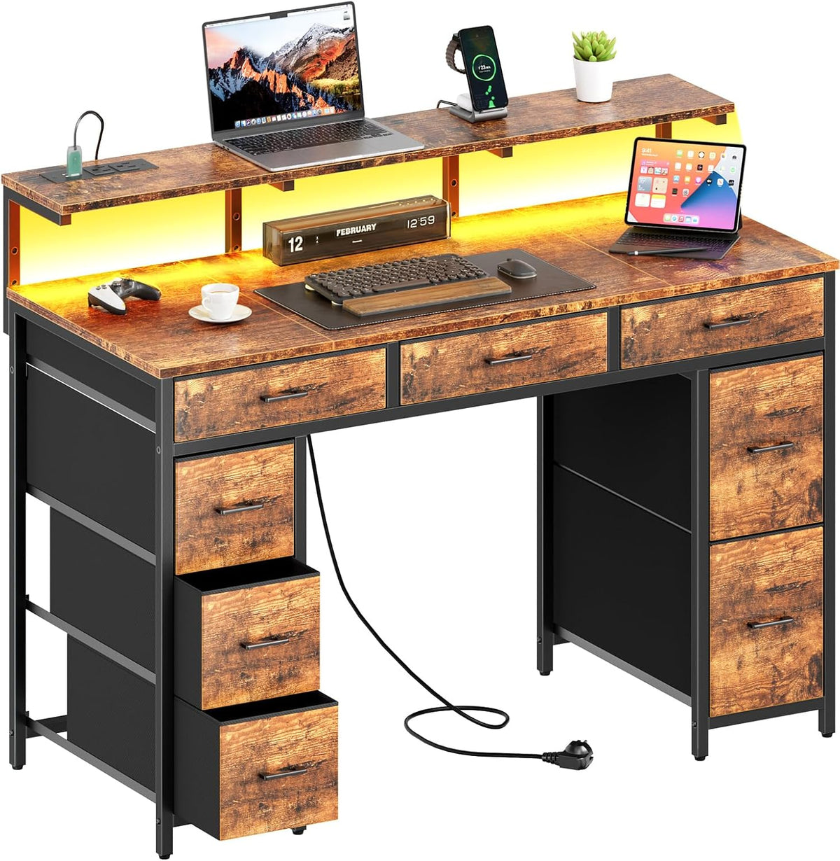 Bureau - Computertafel - Computerbureau - 120x50 cm - Bruin - HLDIRECT •