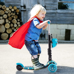 Arebos Cityroller, step, in hoogte verstelbaar stuur en zitting, XXL led-wielen, traprem, voor kinderen, belastbaar tot 40 kg, kickscooter •