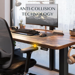 Zit sta bureau - Elektrisch - Verstelbaar - 160x60 cm - Bruin - FQ1D - FLEXISPOT