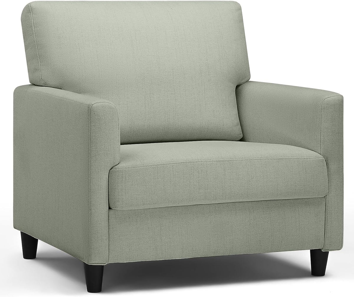 COMHOMA Relaxstoel, televisiestoel, loungestoel, stoel, woonkamer, enkele bank voor slaapkamer, leeshoek, zijstoel met zacht traagschuim, loungestoel, linnen bekleding, groen - CH8138
