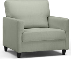 COMHOMA Relaxstoel, televisiestoel, loungestoel, stoel, woonkamer, enkele bank voor slaapkamer, leeshoek, zijstoel met zacht traagschuim, loungestoel, linnen bekleding, groen - CH8138