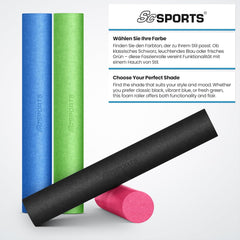 ScSPORTS Pilatesrol, gymnastiekrol, schuimrubber, 15 x 90 cm, blauw