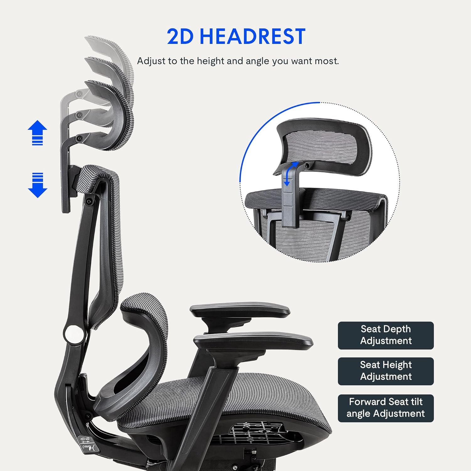 Ergonomische Bureaustoel -  Office Chair - Gamestoel - Volwassenen - Grijs - FLEXISPOT