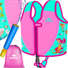 KIDIZ® Zwemvest voor kinderen - L - 5-9 jaar - Veiligheidsgordel - Roze