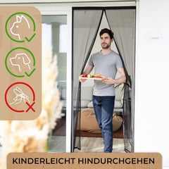 Vliegengordijn - Deurhor - Deurgordijn - 200x90 cm - Zwart - Muchenmeister •