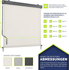 Tillvex® Klemluifel - Balkonluifel - Zonwering - 140x250cm - Beige