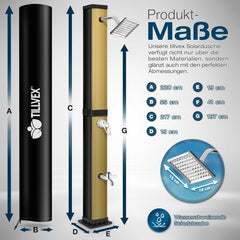 Buitendouche - Tuindouche - Zonneenergie - 40L - Zwart/Goud - Tillvex