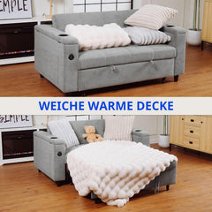 FLEXISPOT Knuffeldeken, dikke bankdeken, bankdeken, 150 x 150 cm, XL, wollige woondeken, witte deken, gezellige sprei voor bed