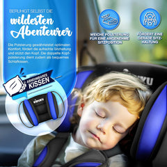 KIDUKU® Autostoeltje - Kinderzitje - Veiligheidsgordel - Blauw