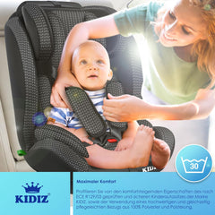 KIDIZ® Autostoeltje - 5-punts veiligheidsgordel - Zwart