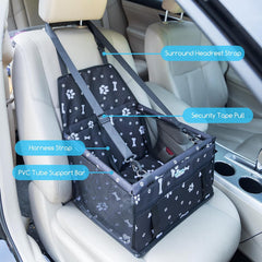 Hondenmand auto - Autostoel hond - 40x34x25 cm - Zwart - Nobleza