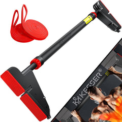 KESSER® Optrekstang, deurkozijn, verstelbaar, pull-up bar, thuistrainer, rekstang zonder schroeven/boren, 76-112 cm uittrekbaar, draagvermogen tot 300 kg & antislip handgrepen, incl. weerstandsbanden