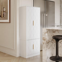 Badkamerkast - Badkamermeubel - Kast met deuren - 60x30x180 cm - Wit - UEV