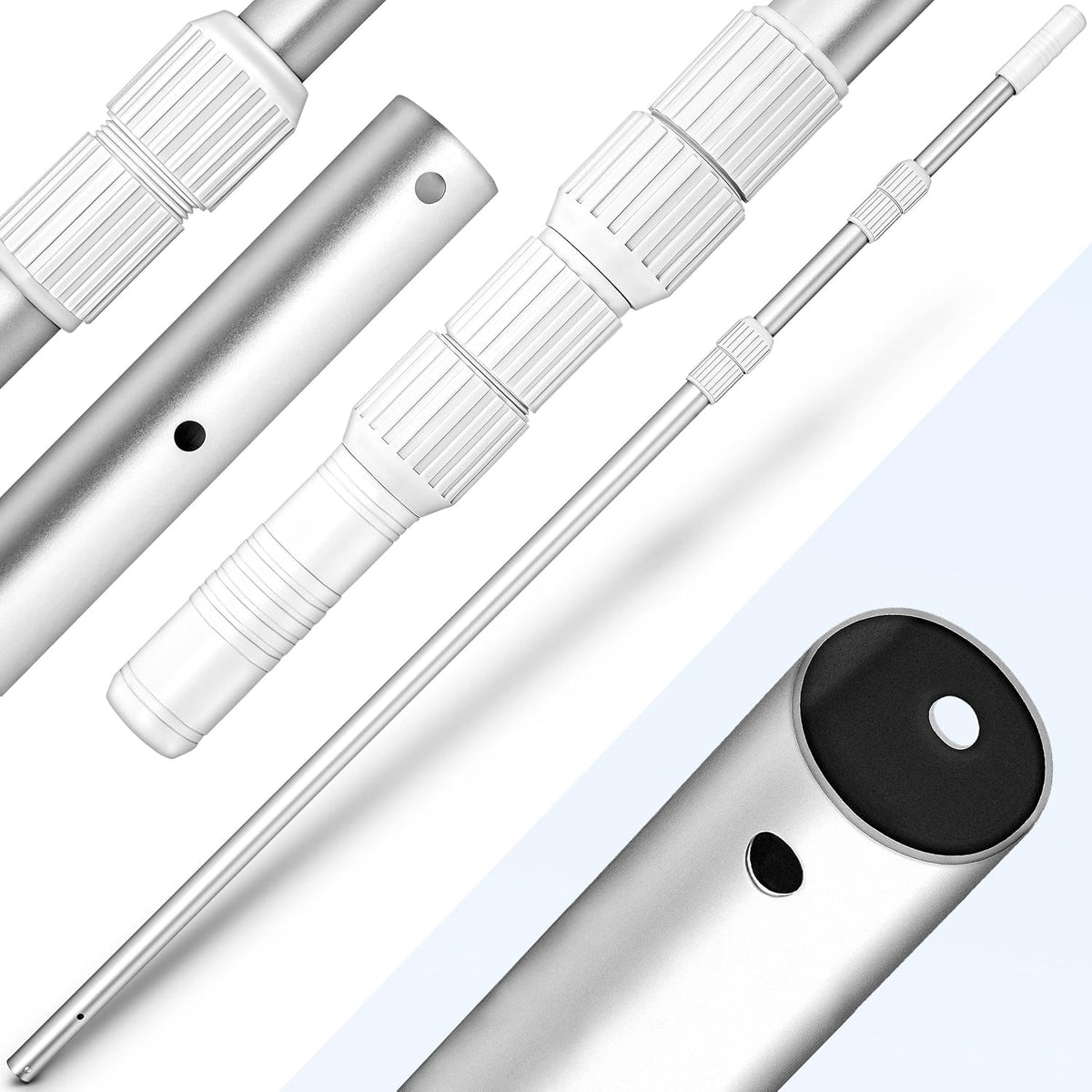 Tillvex® Telescopische stang voor Zwembadnet - Verstelbaar 1,20m-3,60m